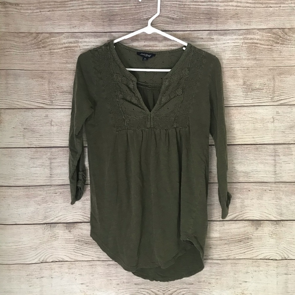 Lucky Brand Olive Green Tunic Top